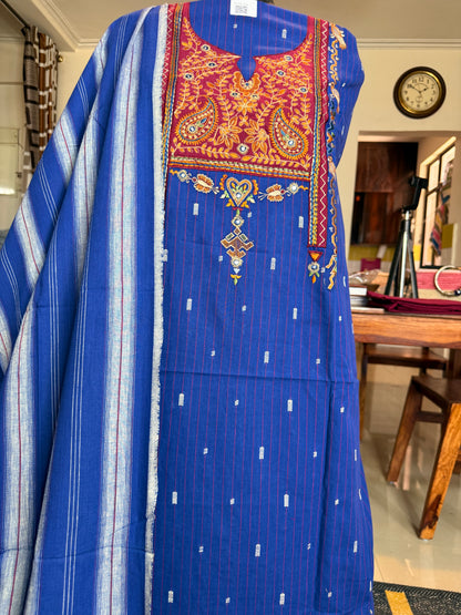 ✦ Handloom Cotton Embroidered Suit Set