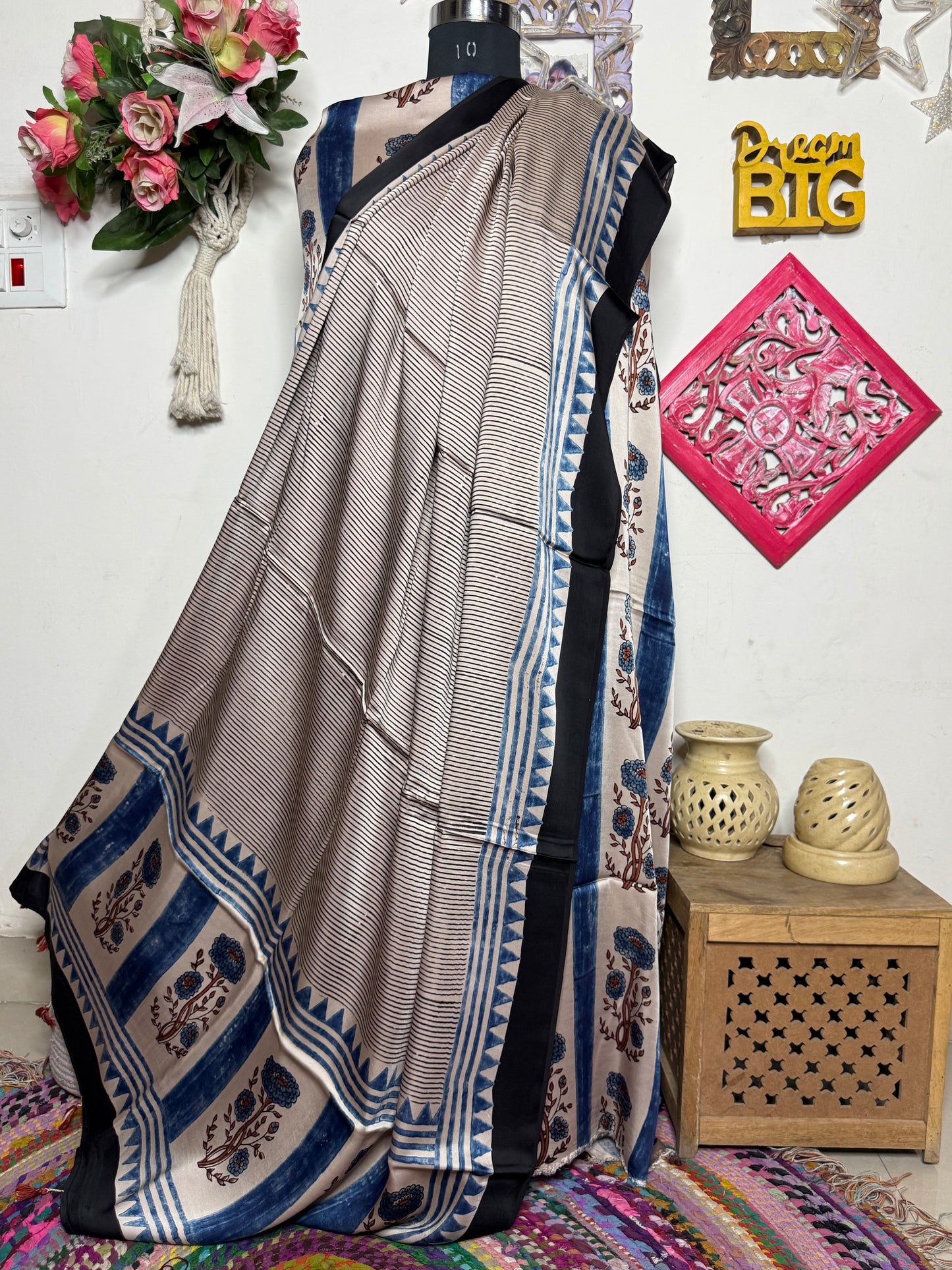 🌿 Ajrakh Handblock Modal Suit Set with Dupatta