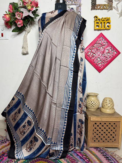 🌿 Ajrakh Handblock Modal Suit Set with Dupatta