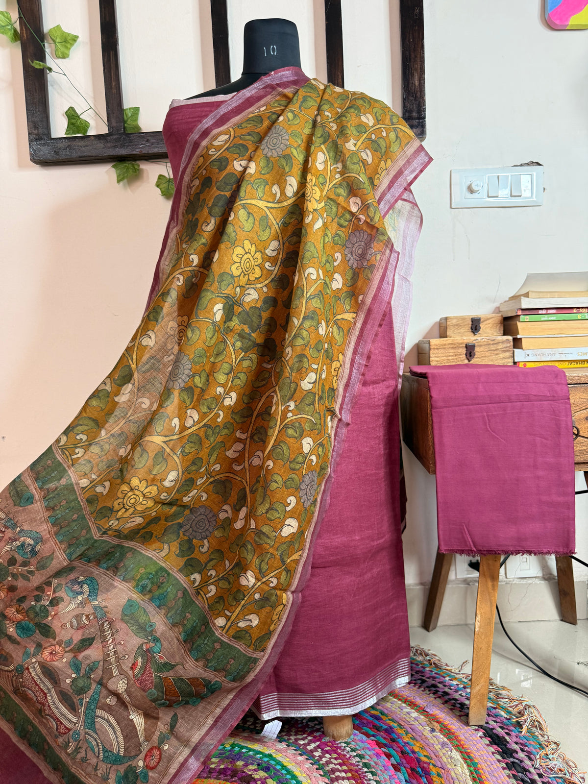Pure Linen Ajrakh & Kalamkari Digital Print Suit ✨
