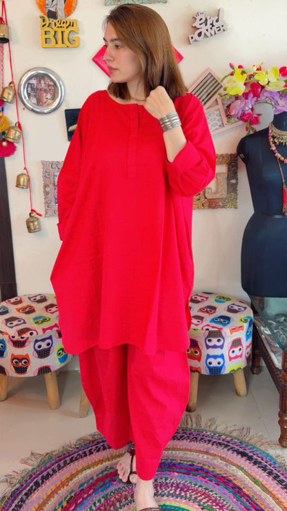 Cotton Linen Boxy Fit Co-ord Set
