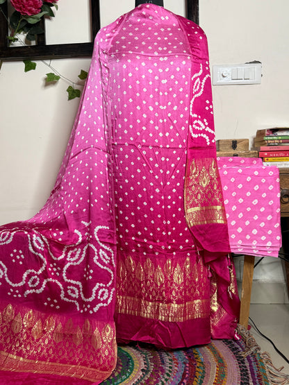 Bandhej Modal Silk Full Suit – Handcrafted Elegance✨