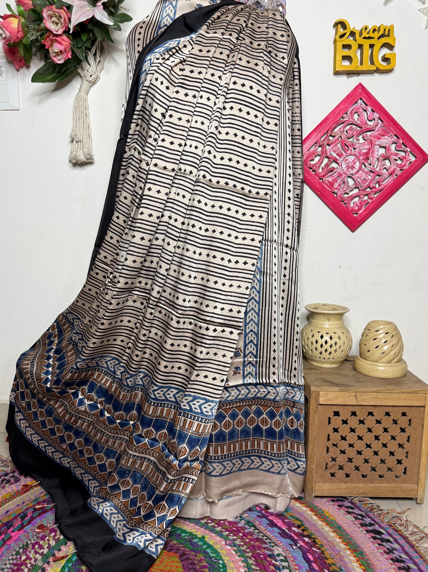 🌿 Ajrakh Handblock Modal Suit Set with Dupatta