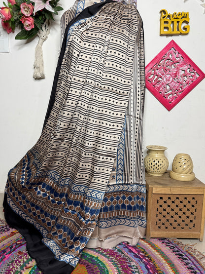🌿 Ajrakh Handblock Modal Suit Set with Dupatta