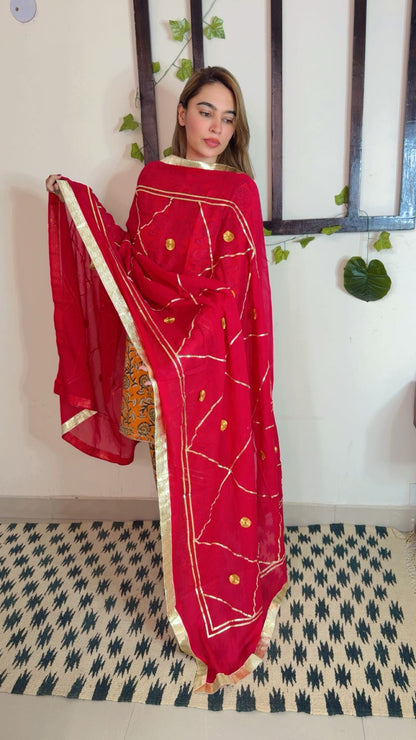 Heavy Gotta Festive Dupatta ✨Deep Red color