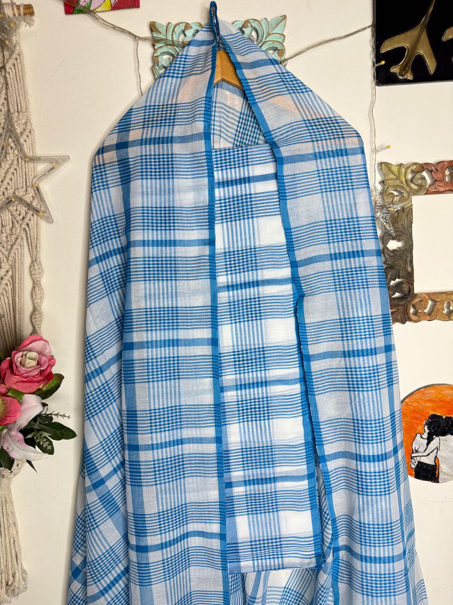 Jamdani Cotton Checks Suit Set