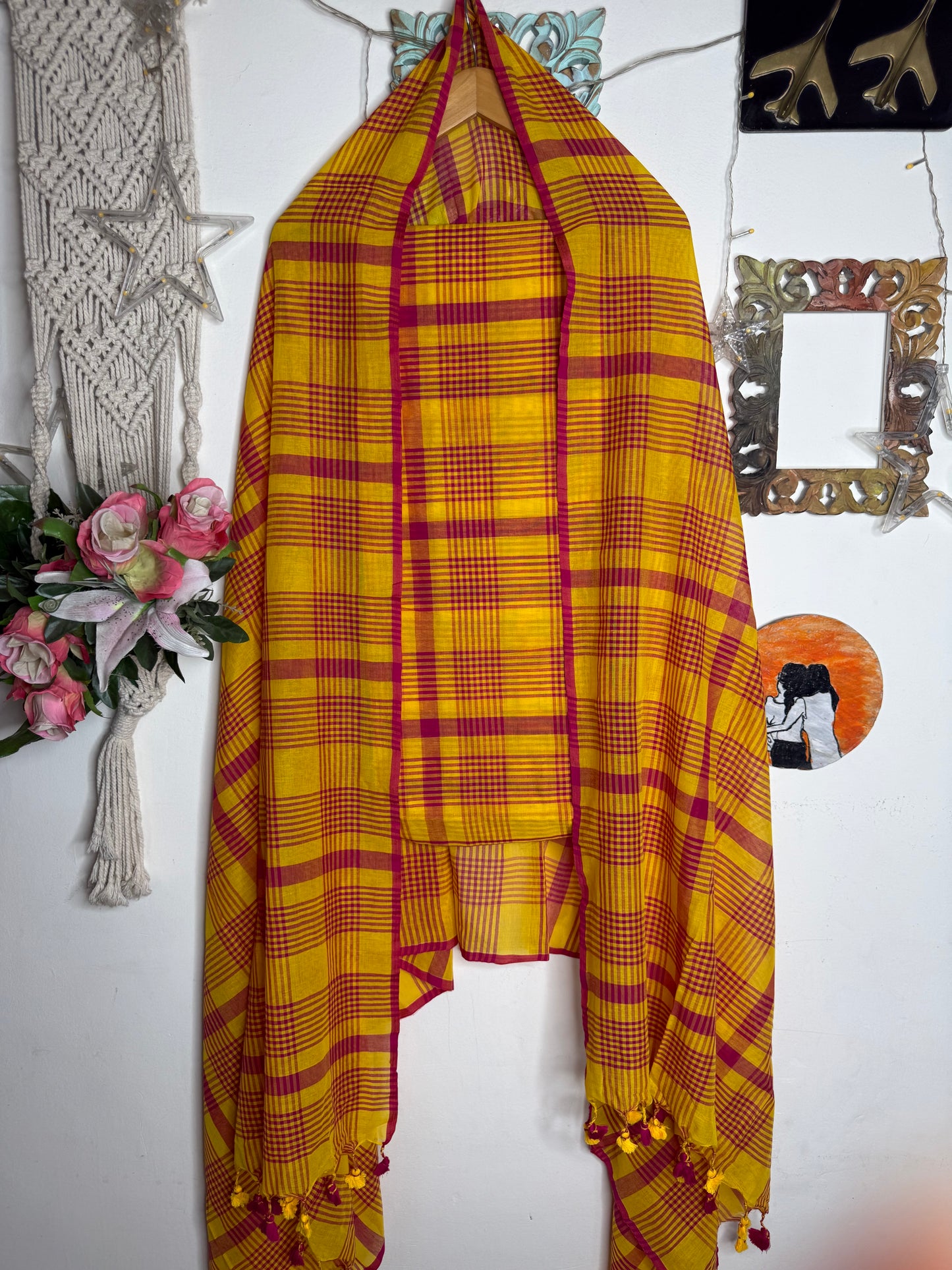 Jamdani Cotton Checks Suit Set
