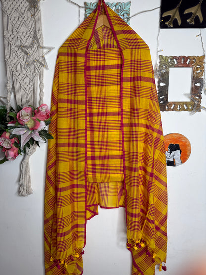 Jamdani Cotton Checks Suit Set
