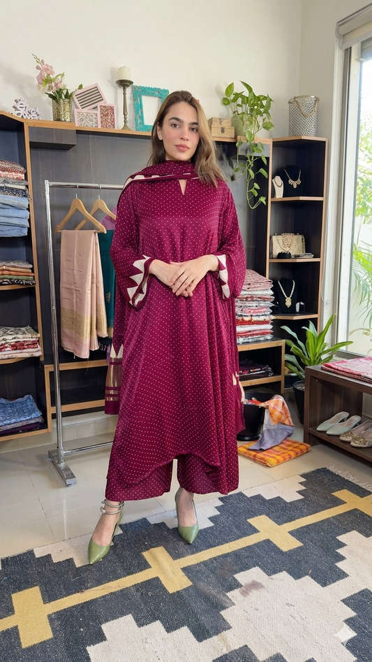 Modal Stitched Suit Set with Dupatta