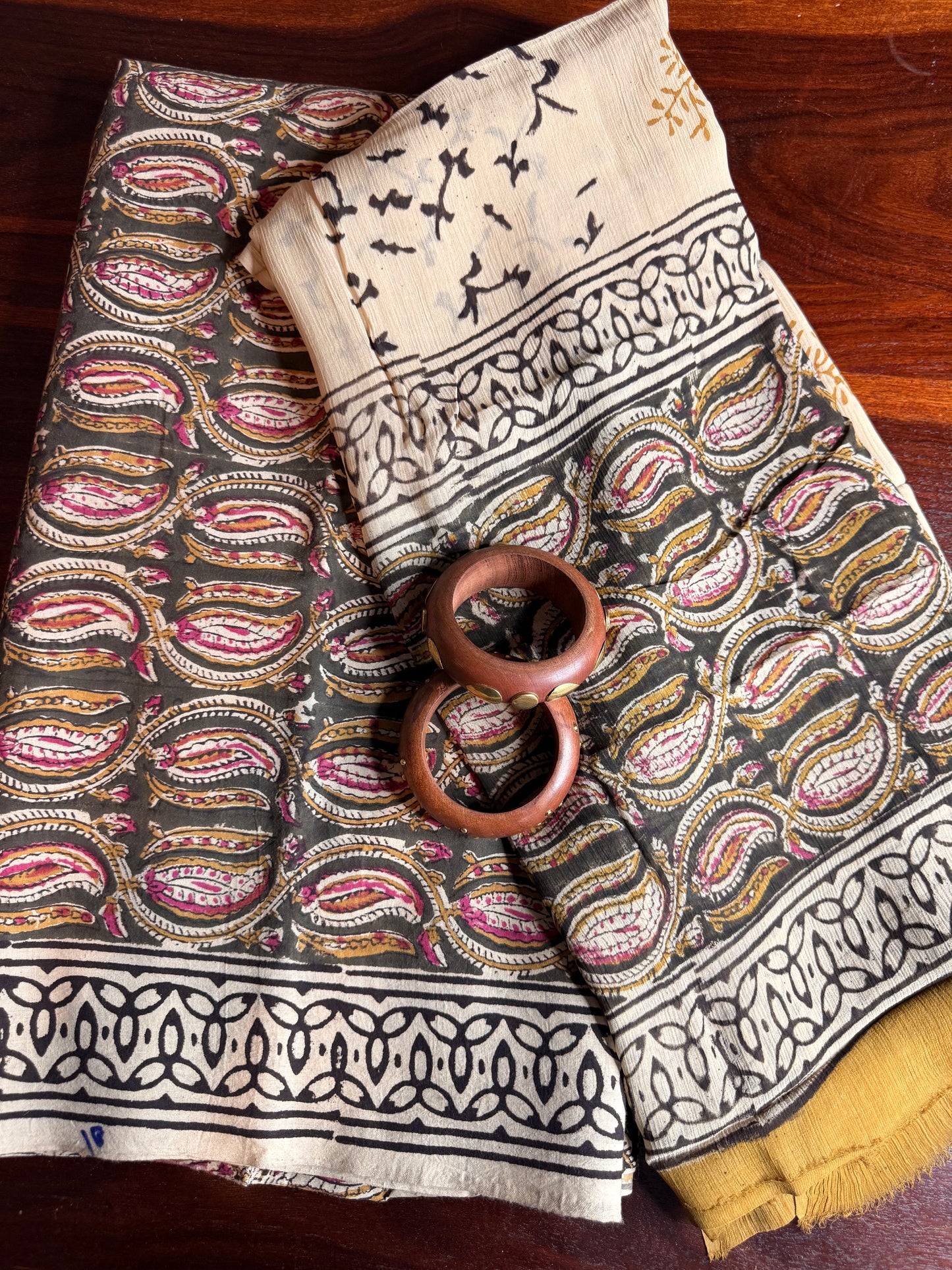 Handblock Kalamkari Cotton Suit Set
