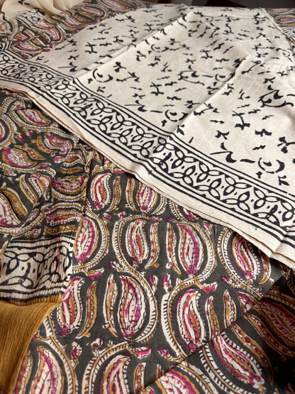 Handblock Kalamkari Cotton Suit Set