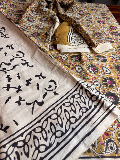 Handblock Kalamkari Cotton Suit Set