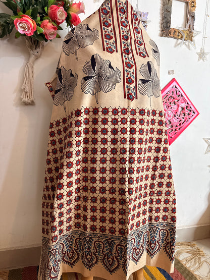 Taj Cotton Ajrakh Kurta Fabric – 2.5 Meter