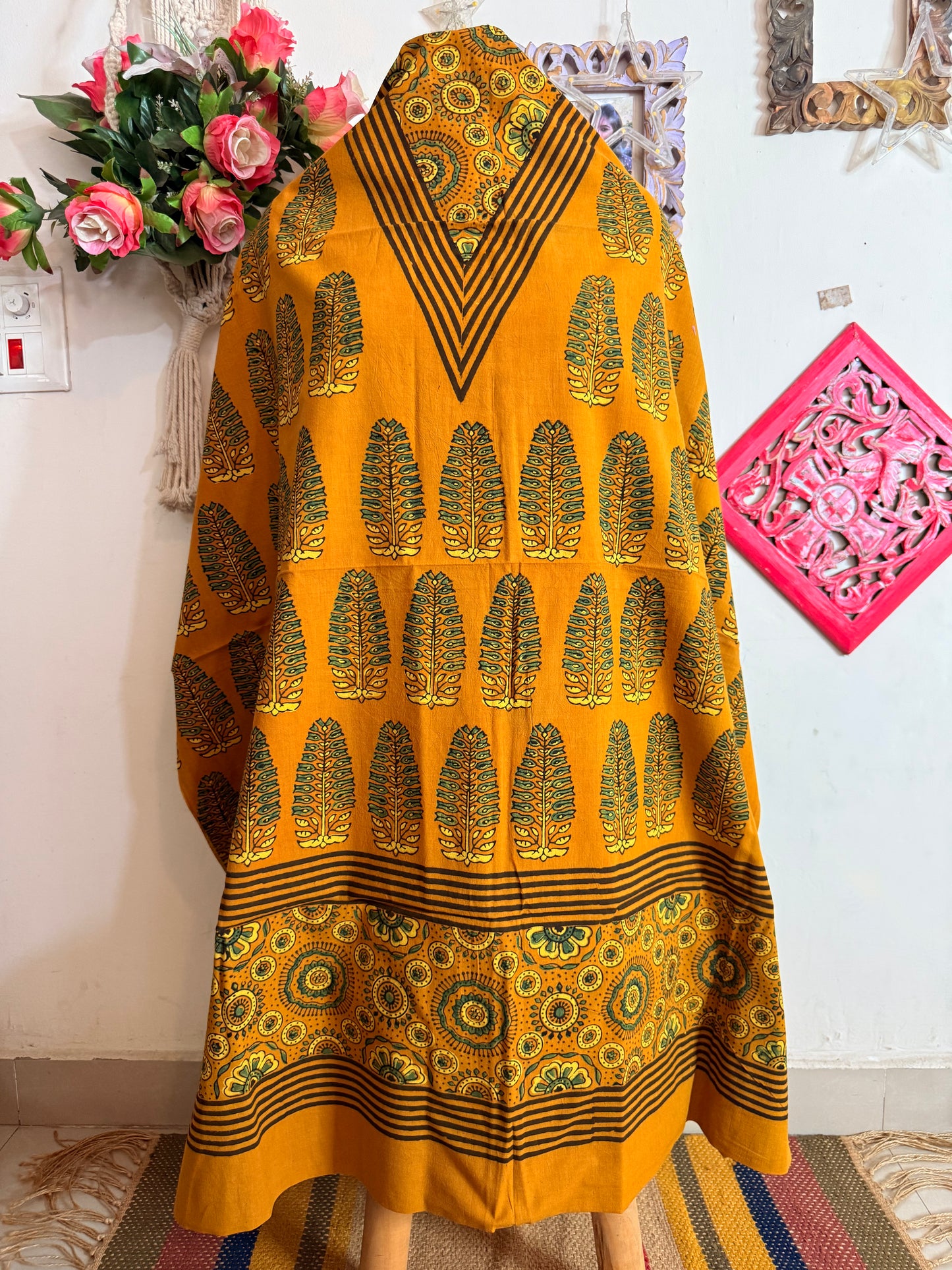 Taj Cotton Ajrakh Kurta Fabric