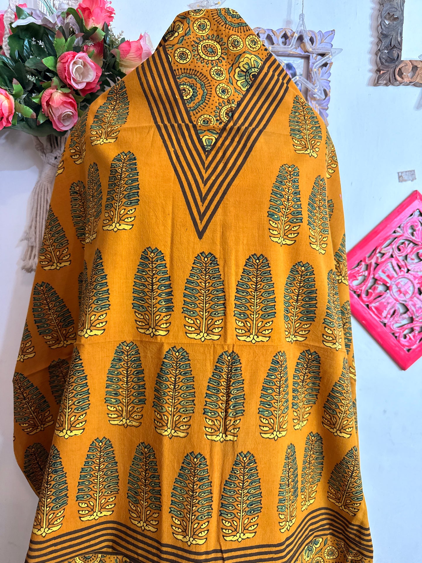 Taj Cotton Ajrakh Kurta Fabric