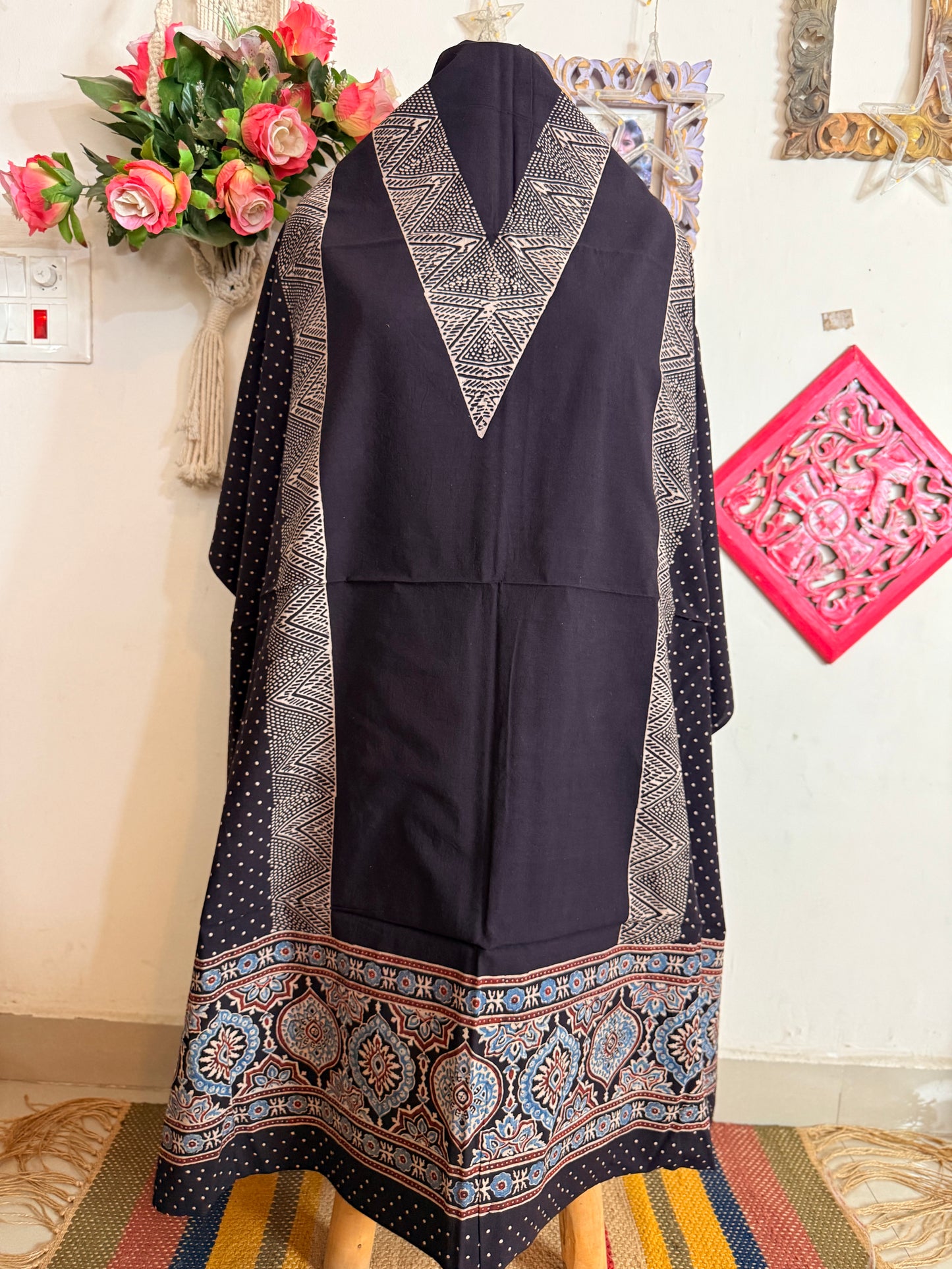 Taj Cotton Ajrakh Kurta Fabric