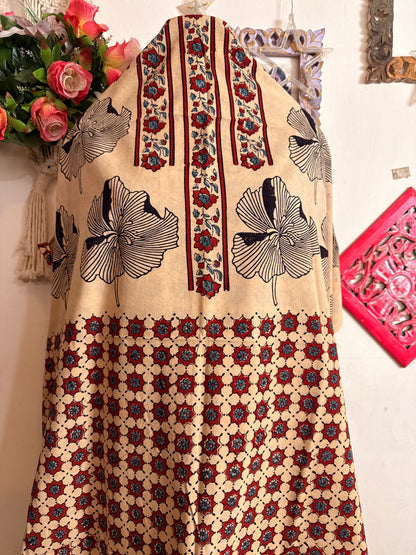 Taj Cotton Ajrakh Kurta Fabric – 2.5 Meter