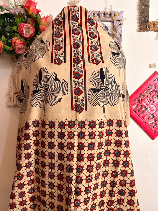 Taj Cotton Ajrakh Kurta Fabric – 2.5 Meter