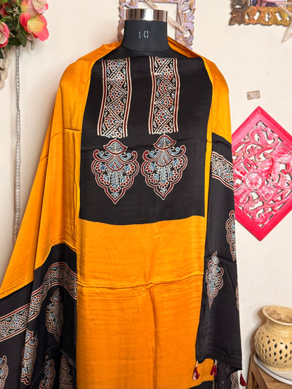 Modal Silk Designer Ajrakh Suit Set