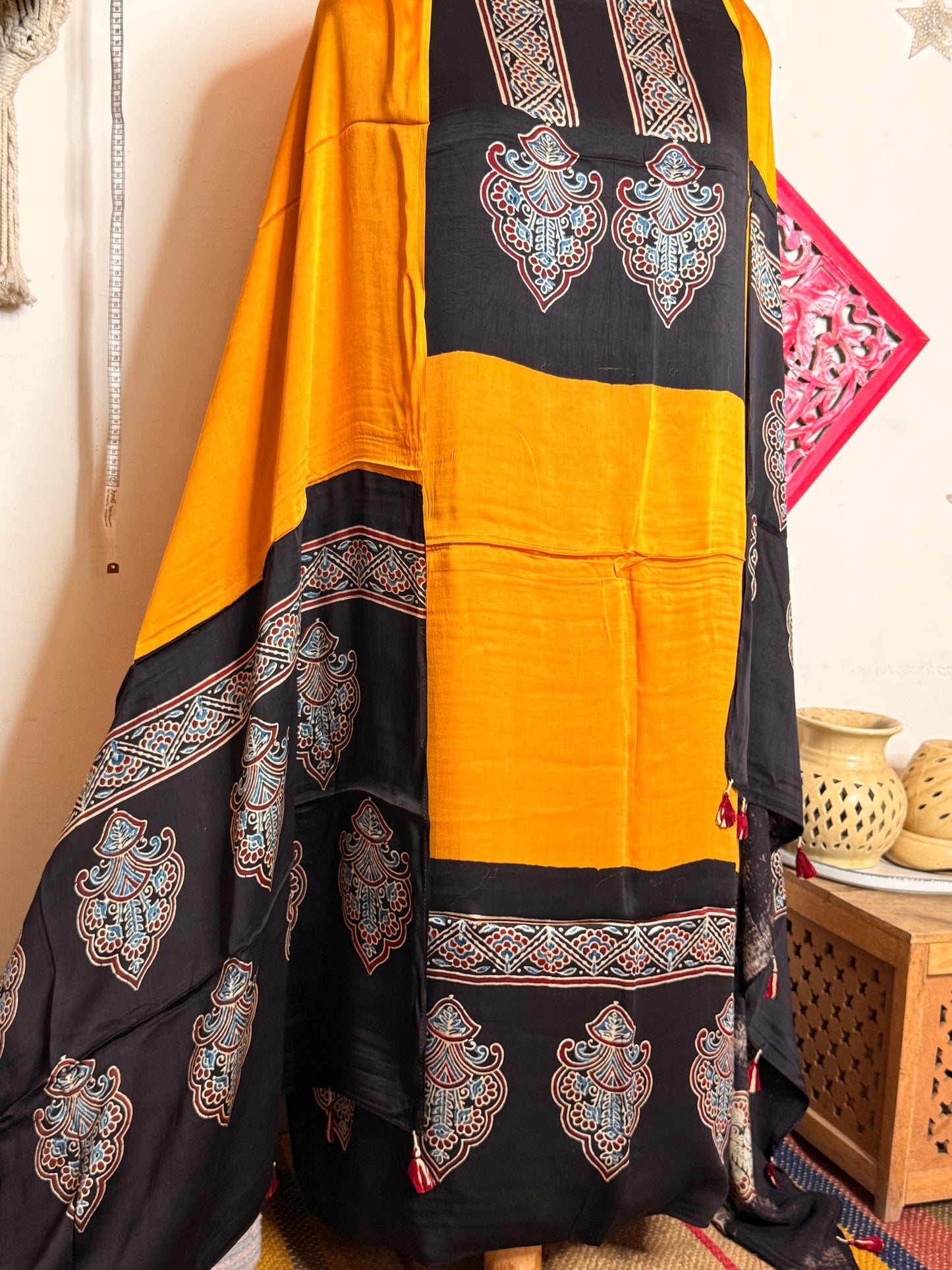 Modal Silk Designer Ajrakh Suit Set