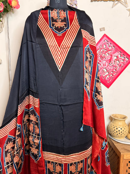 Modal Silk Designer Ajrakh Suit Set