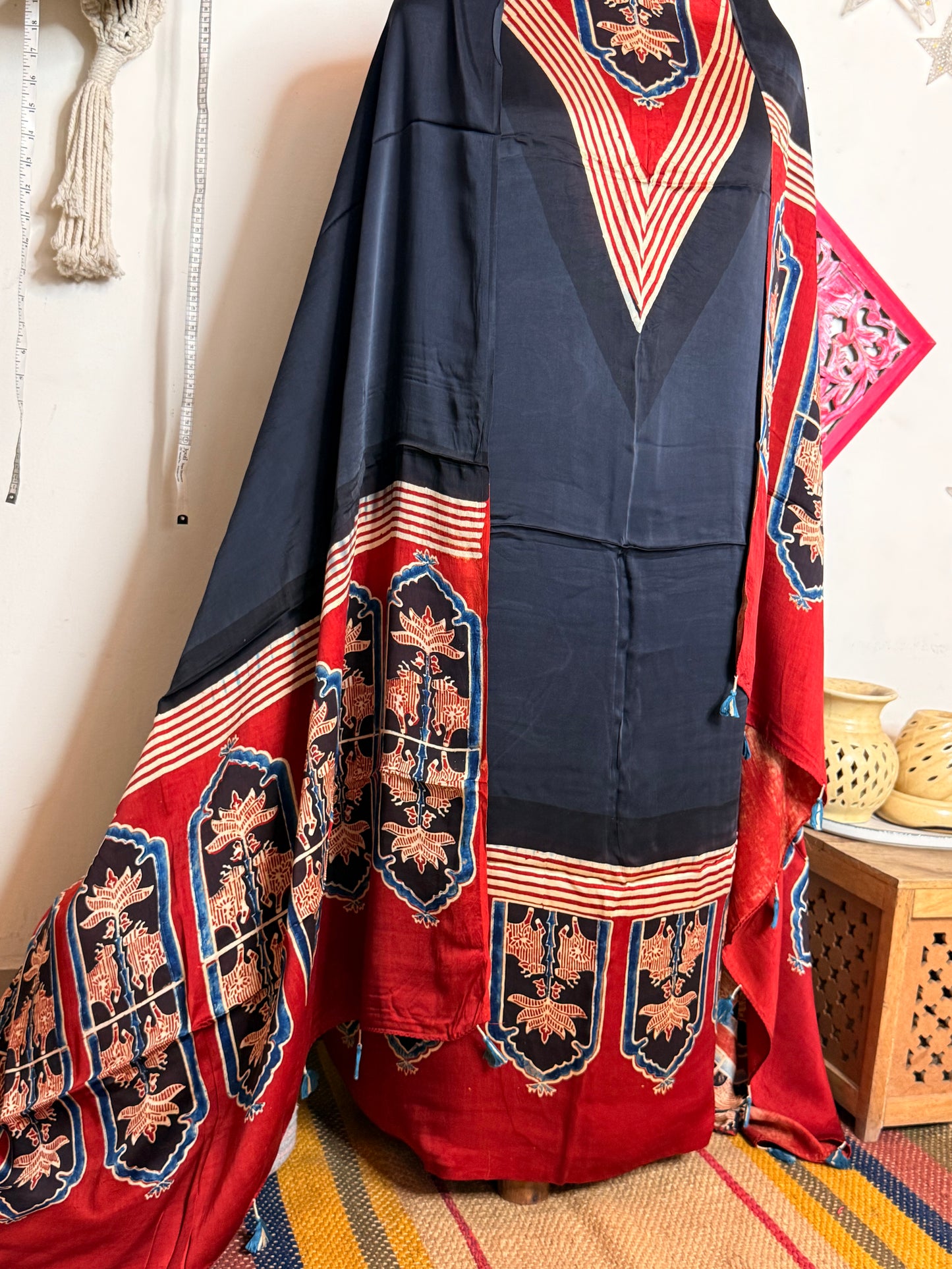 Modal Silk Designer Ajrakh Suit Set