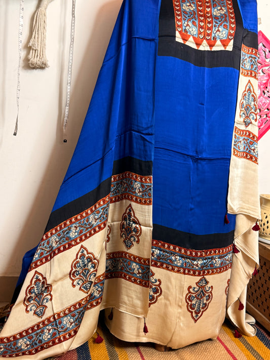 Modal Silk Designer Ajrakh Suit Set