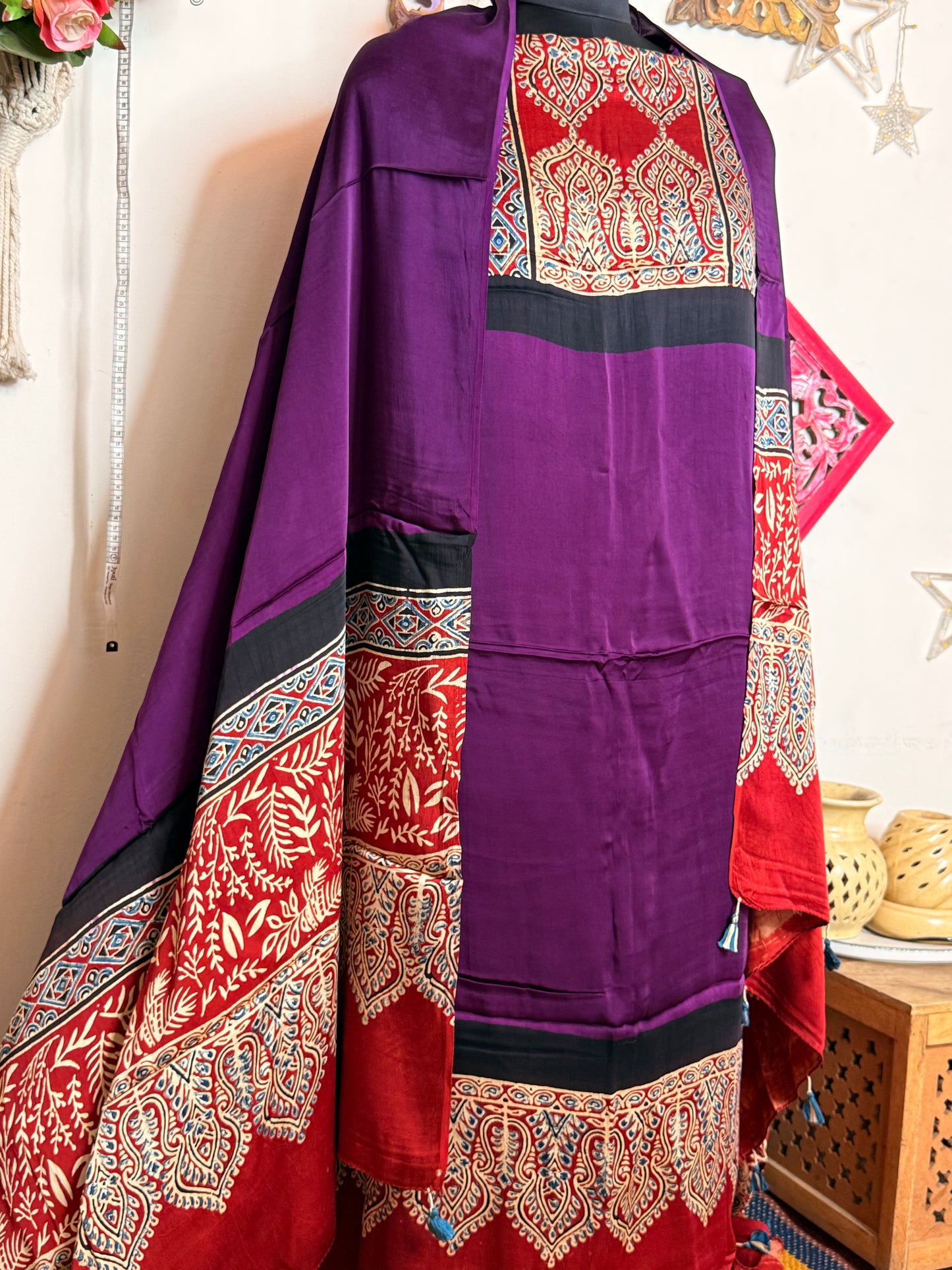 Modal Silk Designer Ajrakh Suit Set