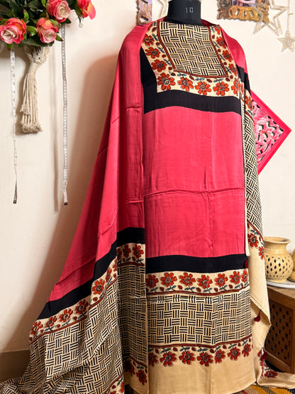 Modal Silk Designer Ajrakh Suit Set