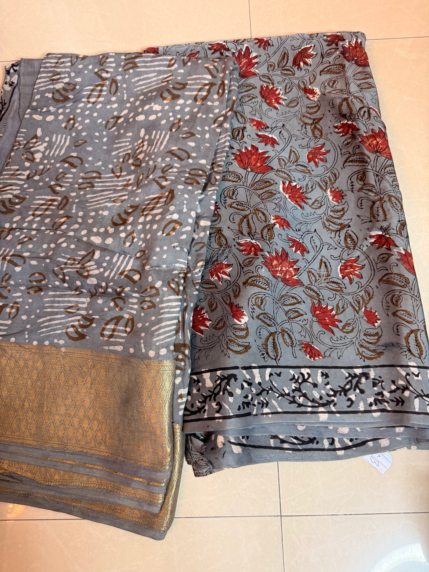Modal Silk Full Suit with Kalamkari & Jahota Art (Handmade)
