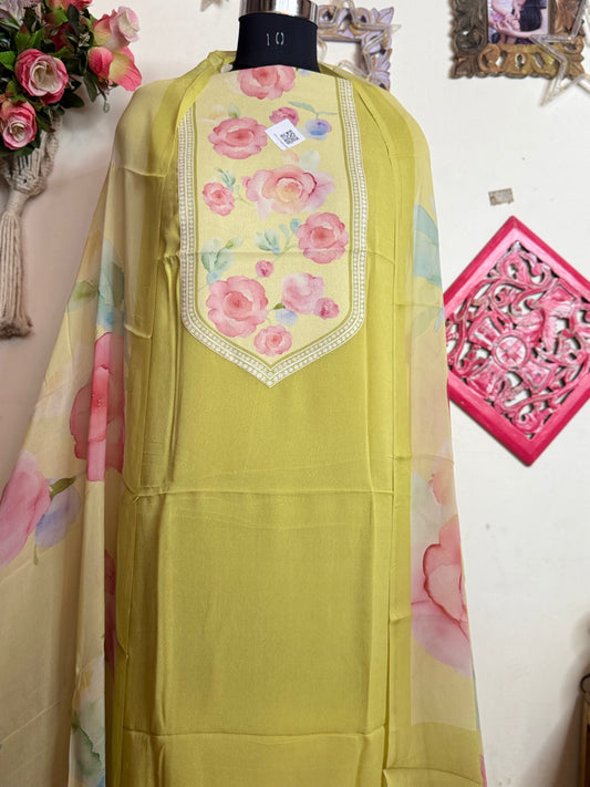 Georgette Patch Work Full Suit