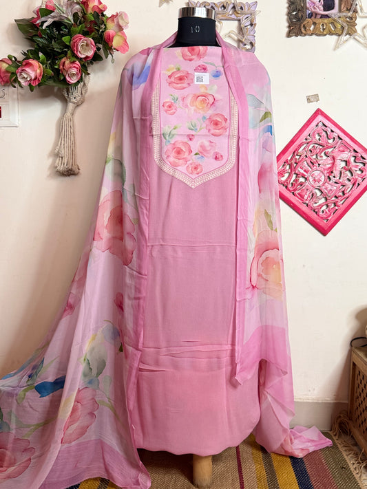 Georgette Patch Work Full Suit