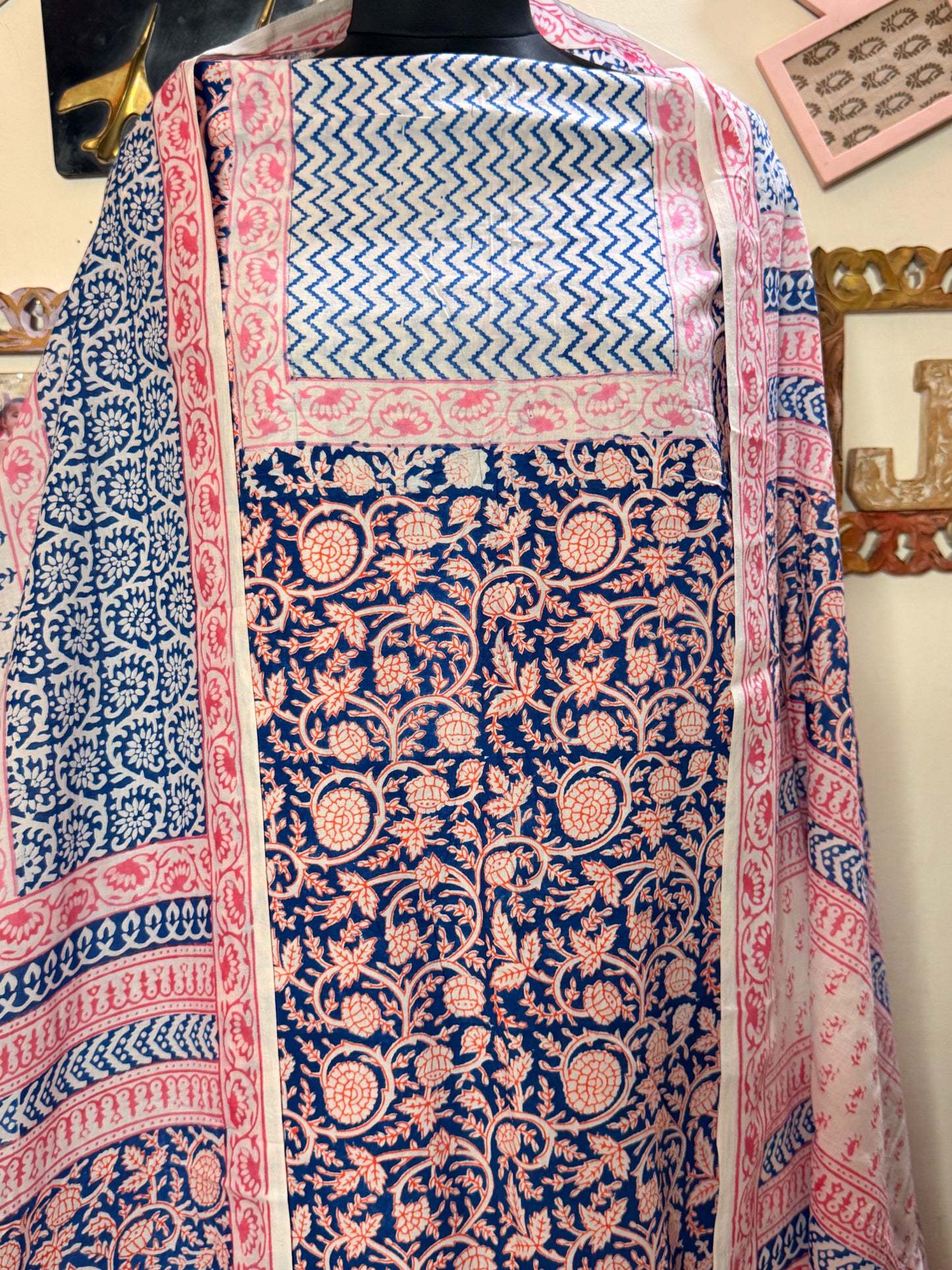 Premium Mul Cotton Special Bagh Full Suit Set