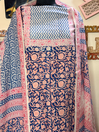 Premium Mul Cotton Special Bagh Full Suit Set