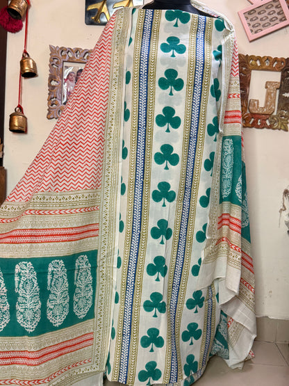 Premium Mul Cotton Special Bagh Full Suit Set