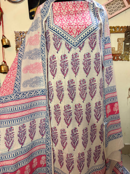 Premium Mul Cotton Special Bagh Full Suit Set