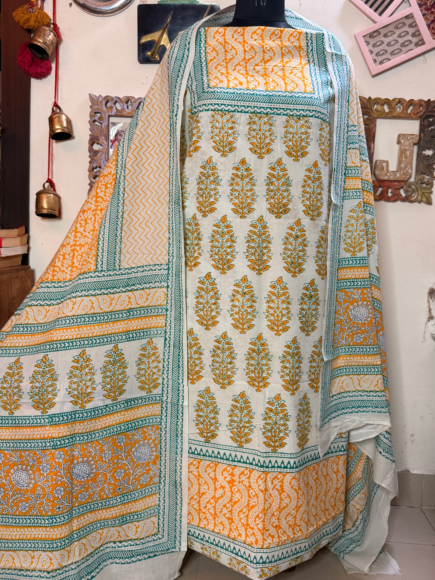 Premium Mul Cotton Special Bagh Full Suit Set