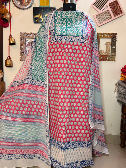 Premium Mul Cotton Special Bagh Full Suit Set