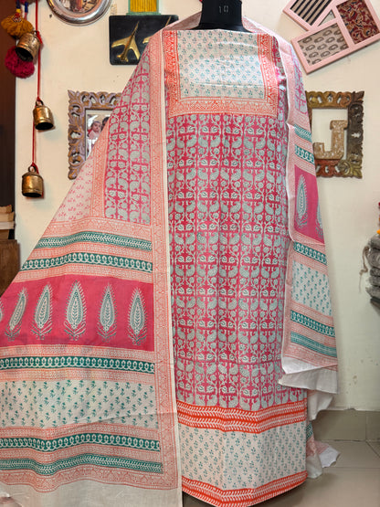 Premium Mul Cotton Special Bagh Full Suit Set