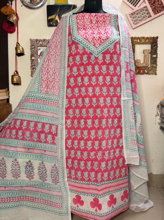 Premium Mul Cotton Special Bagh Full Suit Set