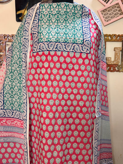 Premium Mul Cotton Special Bagh Full Suit Set