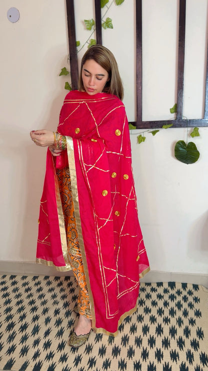 Heavy Gotta Festive Dupatta ✨ Pink color
