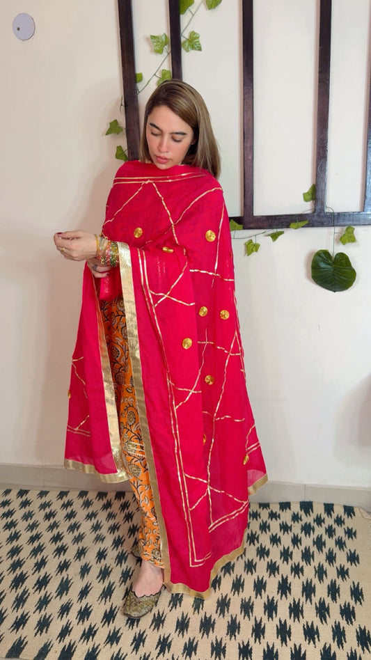 Heavy Gotta Festive Dupatta ✨ Pink color