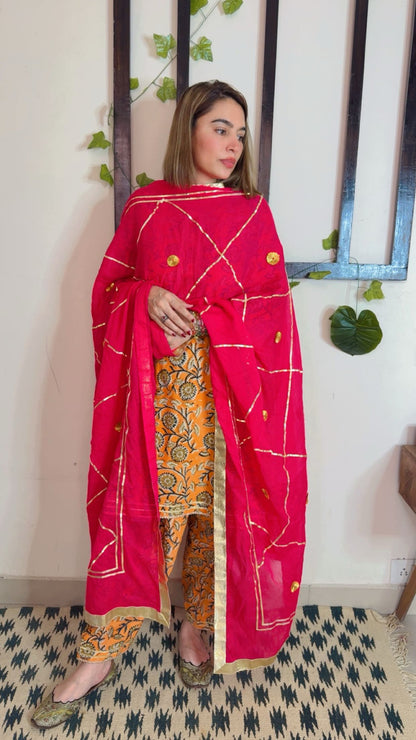 Heavy Gotta Festive Dupatta ✨ Pink color