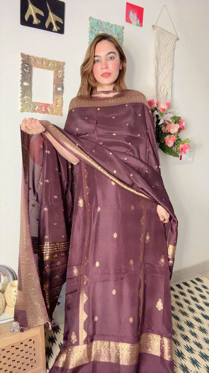 Dola silk Shirt Dhuppta with Banarasi weaving!!