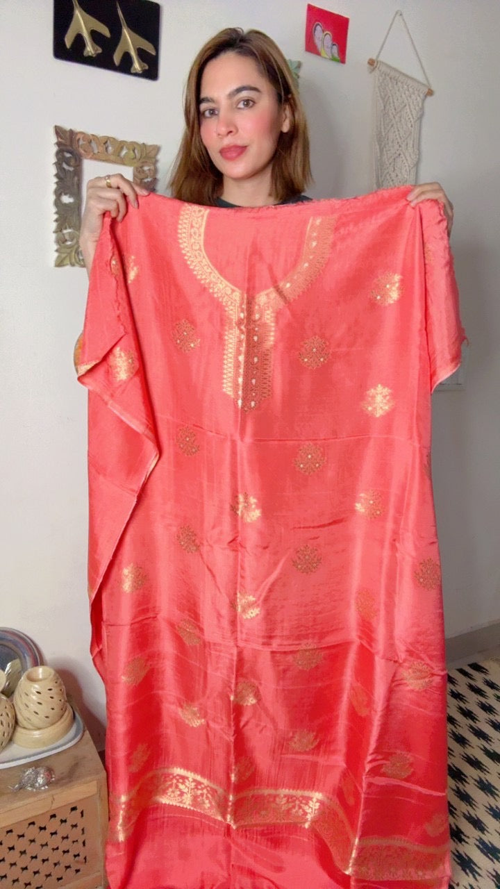Dola Silk Shirt Dhuppta With Banarasi Weaving!!