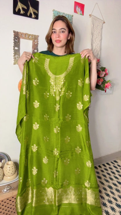 Dola Silk Shirt Dhuppta With Banarasi Weaving!!