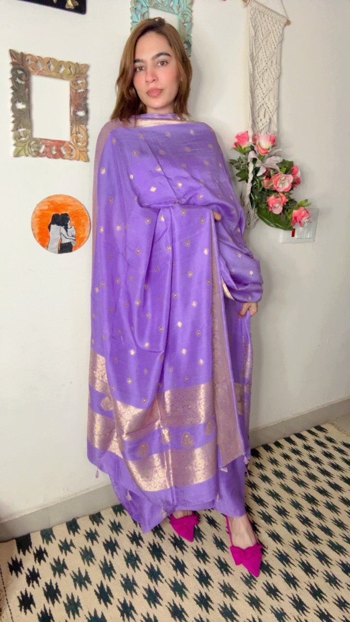 Dola Silk Shirt Dhuppta With Banarasi weaving!!