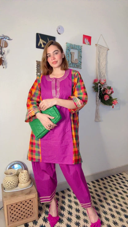 Handloom checks stitch set!!