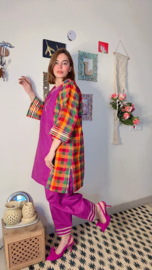 Handloom checks stitch set!!